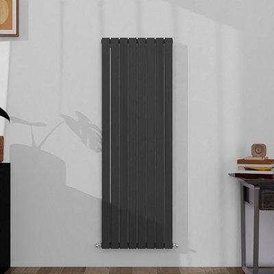 Vertical Single Panel Flat Anthracite Designer Radiator 1600x544mm