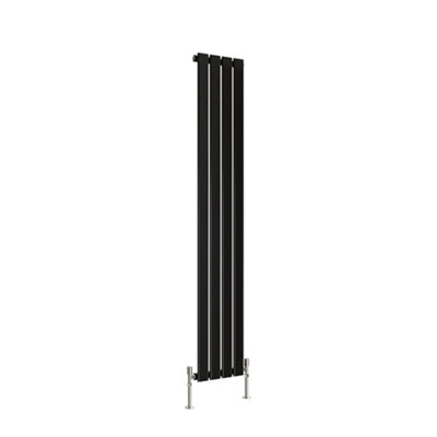 Vertical Single Panel Flat Black Designer Radiator 1600x272mm