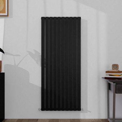 Vertical Single Panel Flat Black Designer Radiator 1600x680mm