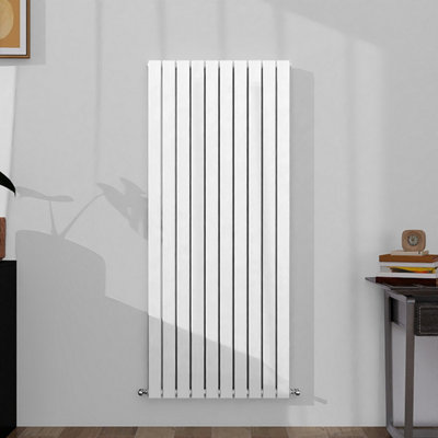 Vertical Single Panel Flat White Designer Radiator 1600x680mm