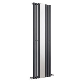 Vertical Single Panel Radiator with Mirror - 1800mm x 499mm - 2566 BTU - Anthracite