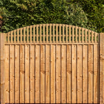 Vertical Slatted Arched Trellis Topper 5 Pack 6ft x 0.5ft Florence Wall ...
