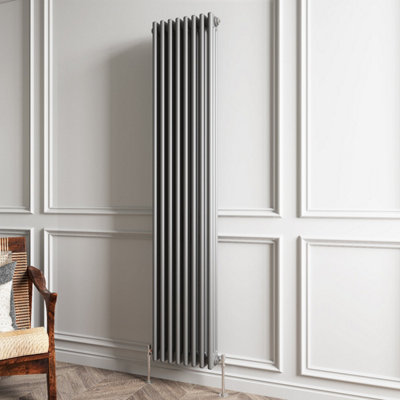 Vertical Traditional 3 Column Radiator Anthracite (H)1800mm (W)380mm ...