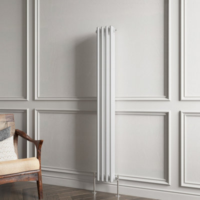 Vertical Traditional 3 Column Radiator White (H)1500mm (W)200mm 2907 ...