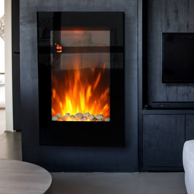 Vertical Wall Mounted Electric Fire Fireplace with Remote Control 23 Inch Price Comparisons | Compare The Build