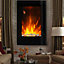 Vertical Wall Mounted Electric Fire Fireplace with Remote Control 23 Inch