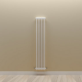 Vertical White Double Column Radiator (H) 1500mm x (W) 290mm.