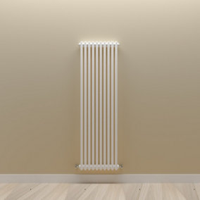 Vertical White Double Column Radiator (H) 1500mm x (W) 470mm.