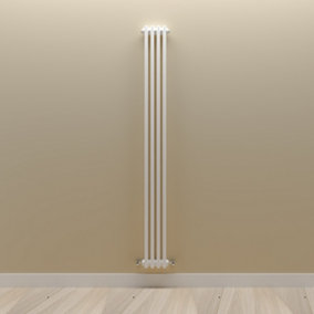 Vertical White Double Column Radiator (H) 1800mm x (W) 200mm.