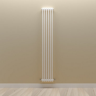 Vertical White Double Column Radiator (H) 1800mm x (W) 290mm.
