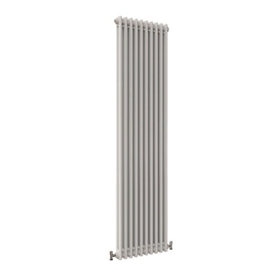 Vertical White Double Column Radiator (H) 1800mm x (W) 470mm, 6260 BTU.