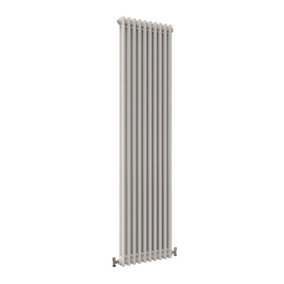 Vertical White Double Column Radiator (H) 1800mm x (W) 470mm, 6260 BTU.