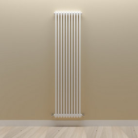 Vertical White Double Column Radiator (H) 1800mm x (W) 470mm.