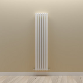 Vertical White Double Oval Panel Radiator (H)1600mm x (W)354mm.