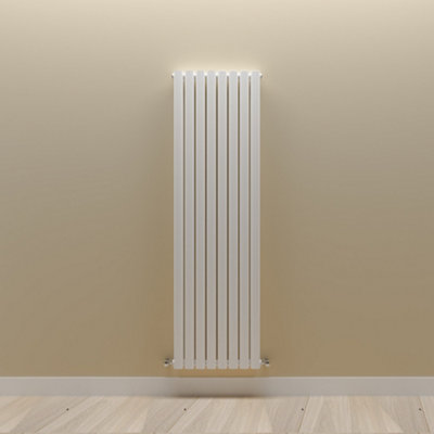 Vertical White Double Oval Panel Radiator (H)1600mm x (W)472mm.