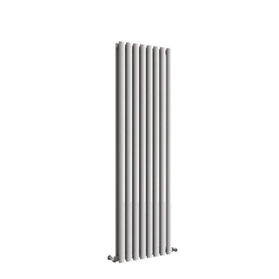 Vertical White Double Oval Panel Radiator (H)1600mm x (W)472mm.