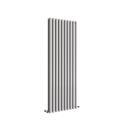 Vertical White Double Oval Panel Radiator (H)1600mm x (W)590mm.