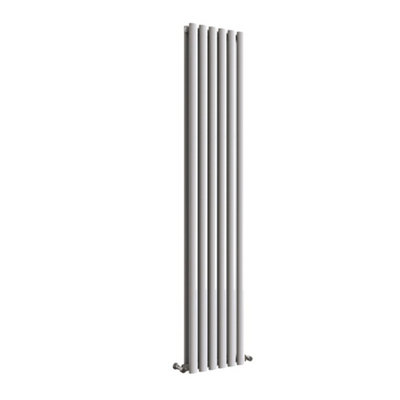 Vertical White Double Oval Panel Radiator (H)1800mm x (W)354mm, 6908 BTU.