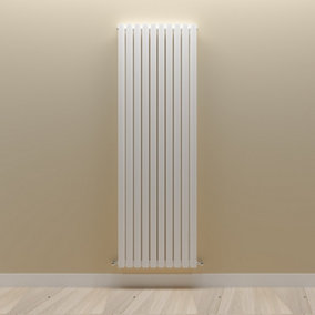 Vertical White Double Oval Panel Radiator (H)1800mm x (W)590mm.