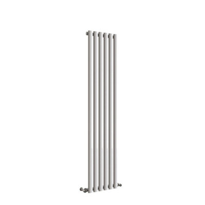 Vertical White Single Oval Panel Radiator (H)1600mm x (W)354mm, 3410 BTU.