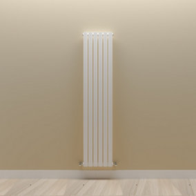 Vertical White Single Oval Panel Radiator (H)1600mm x (W)354mm.