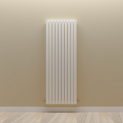 Vertical White Single Oval Panel Radiator (H)1600mm x (W)590mm.