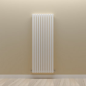 Vertical White Single Oval Panel Radiator (H)1600mm x (W)590mm.