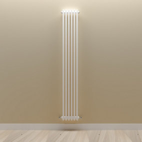 Vertical White Triple Column Radiator (H) 1800mm x (W) 290mm.