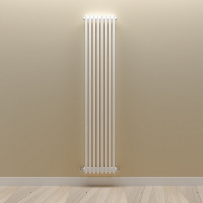 Vertical White Triple Column Radiator (H) 1800mm x (W) 380mm.