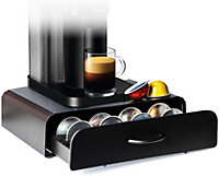 Vertuoline 20 Capsule Coffee Pod Holder Anti Vibration Sliding Drawer Carbon Black