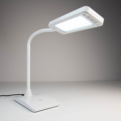 Verve Design Aren 7W Integrated LED White Desk Office Lamp Light Touch Lamp Control Flexible Reading Daylight Cool White Modern