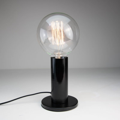 Verve Design Asha Black E27 Industrial Table Lamp Light Office Desk Bedside Metal Edison LED Compatible Modern Contemporary