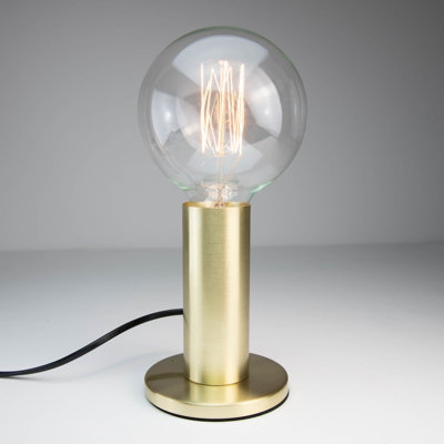 Verve Design Asha Gold E27 Industrial Table Lamp Light Office Desk Bedside Metal Edison LED Compatible Modern Contemporary