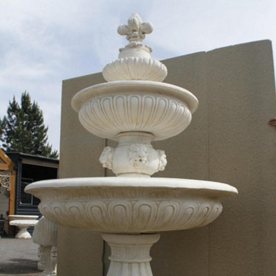 Very Large 3 Tier Lion Head Fountain