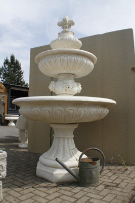 Very Large 3 Tier Lion Head Fountain