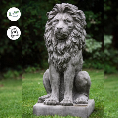 Very Large Sitting Proud Lion Statue