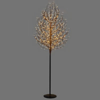 VeryMerry 6FT Micro Dot Birch Pre-Lit Christmas Tree with 900 LED Warm White Lights - Black