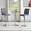 Vetro Round Clear Glass Top Bistro Table With Chrome Base