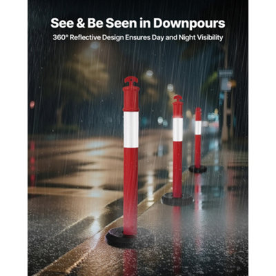 VEVOR 2 Pack Traffic Delineator Posts, 1140 mm Traffic Safety Cones ...