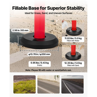 VEVOR 2 Pack Traffic Delineator Posts, 1140 mm Traffic Safety Cones ...