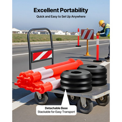 VEVOR 2 Pack Traffic Delineator Posts, 1140 mm Traffic Safety Cones ...