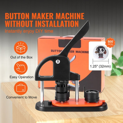 VEVOR Button Maker Machine, 1.25 inch/32mm Pin Maker, Installation-Free ...