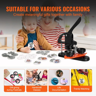 VEVOR Button Maker Machine, 2.28 inch/58mm Pin Maker, Installation-Free ...
