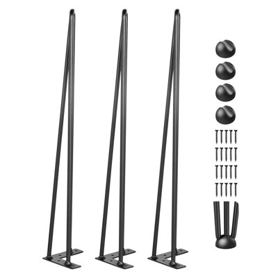 VEVOR Hairpin Table Legs 20 Inch Black, Set of 4, Heavy Duty 3 Rods ...