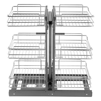 VEVOR Min 15 in W Opening Blind Corner Pull Out Organizer, 3 Tier 6 ...