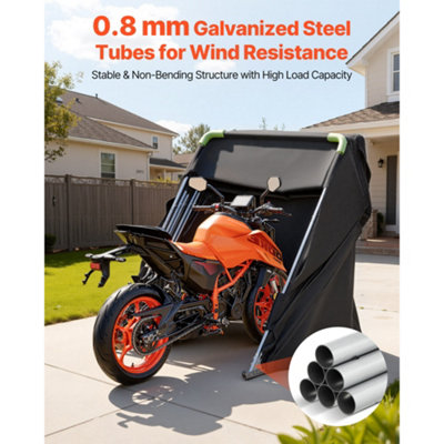 VEVOR Motorcycle Storage Shelter with Security Lock, 600D Flip-Up ...