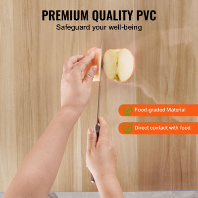VEVOR Plastic Table Cover, 16 x 32 Inch 1.5 mm Thick Clear Table Protector, Rectangle PVC Desk Mat, Waterproof
