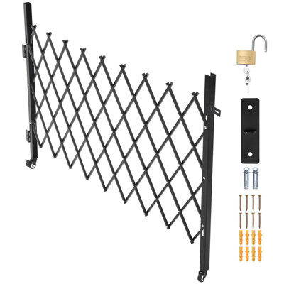 VEVOR Single Folding Security Gate, Lockable Scissor Gate with Swivel ...