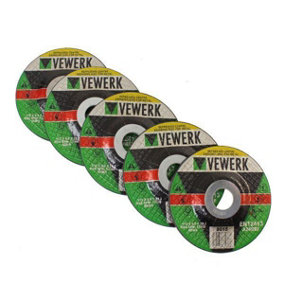 VEWERK 4 1/2" Metal Grinding Disc 115mm x 6mm x 22.2mm  5pk B8015