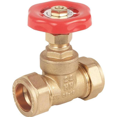 VGE Brass Gate Valve 22mm Compression